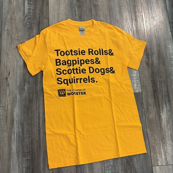 College Corner The College of Wooster Small Yellow Short Sleeve Tee - Picture 2 of 4